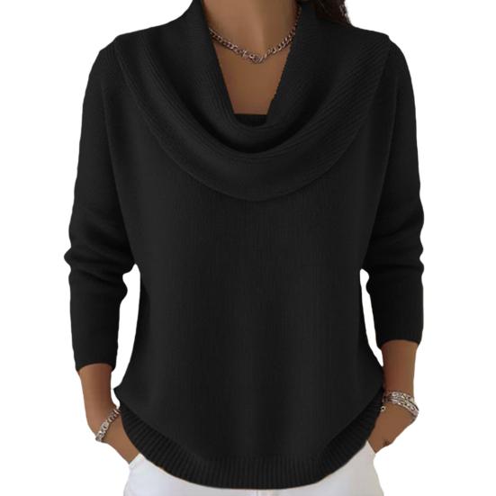 Женский свитер с отложным воротником, длинным рукавом, однотонный, джемпер, топы, облегающий крой, мягкий, дышащий, для зимней многослойности, повседневный, вязаный