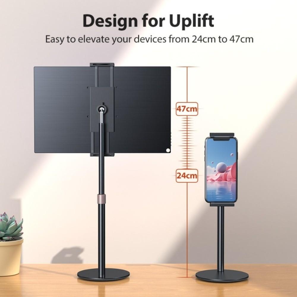 360° Rotation Tablet Holder Adjustable Height Desktop Monitor Bracket Standing Tablet Bracket