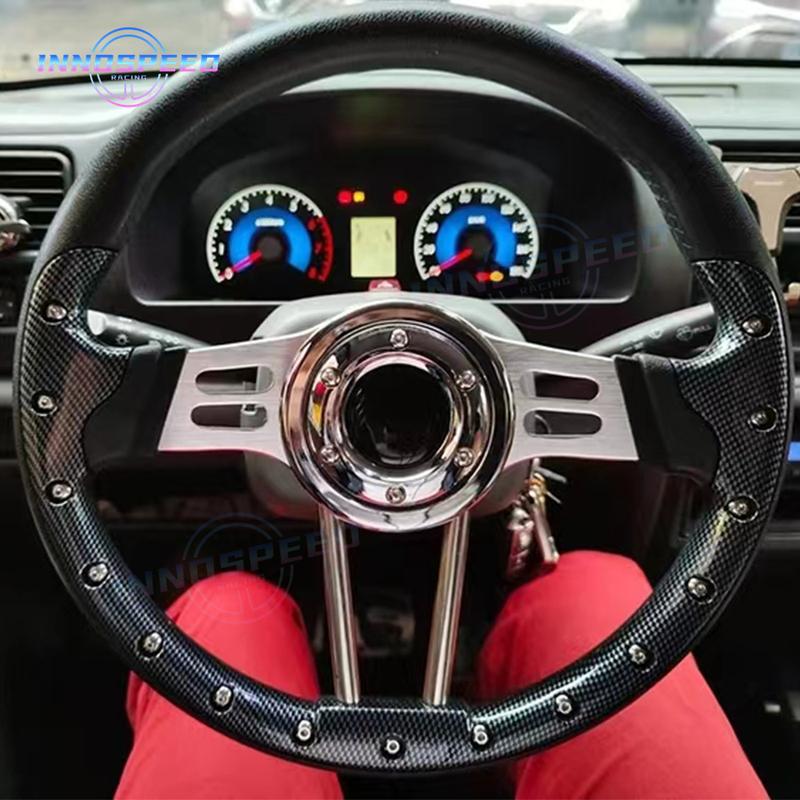 New 345mm Universal PC Simulation PU Leather Steering Wheel Competitive Karting Drift Racing Game Steering Wheel