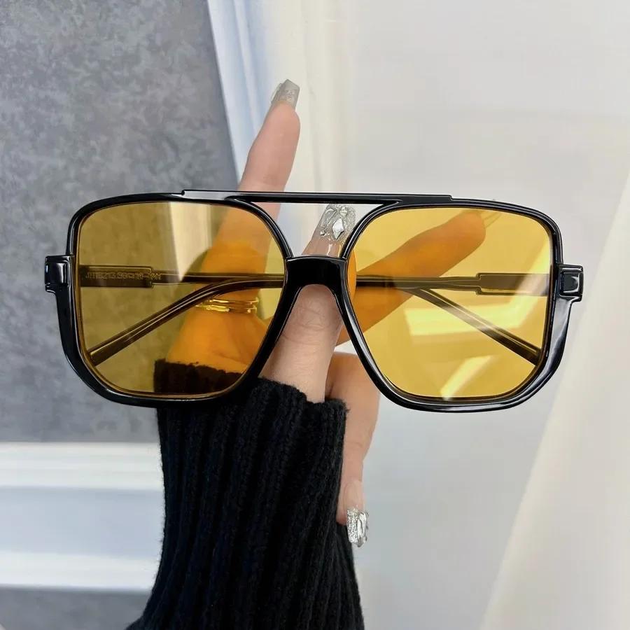 Дизайнерские прямоугольные солнцезащитные очки Женские Мужские Модные Брендовые Квадратные Солнцезащитные очки Женские Мужские Большая Рама Зеркальные Классические
