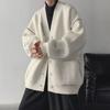 Кардиган свитер мужской осенний корейский стиль модный свободный свитер с V-образным вырезом американский дизайн повседневный свитер