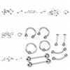 Stainless Steel Body Piercing Jewelery Eyebrow Tongue Bar Labret Lip Nose Rings