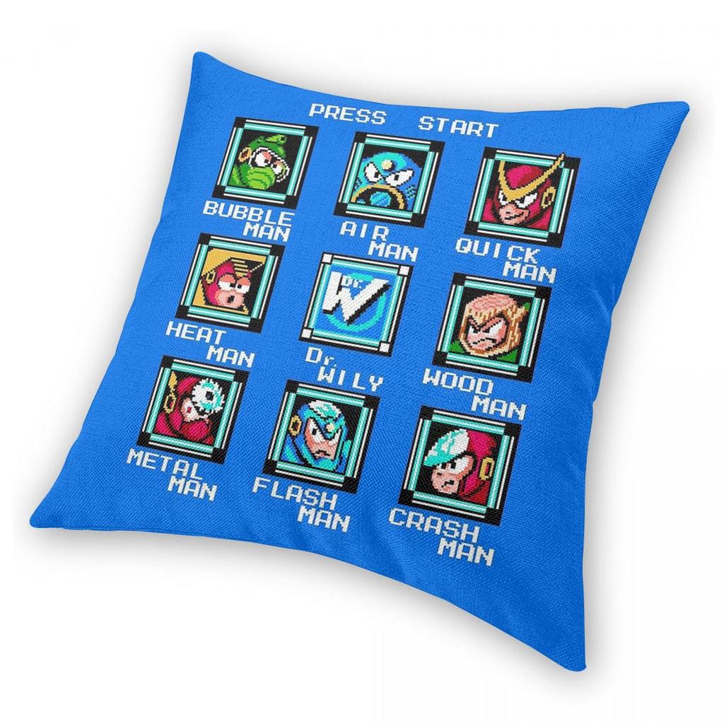 Mega Man 2 Stage Select Square Pillowcase Polyester Linen Velvet Creative Zip Decor Home Cushion Cover