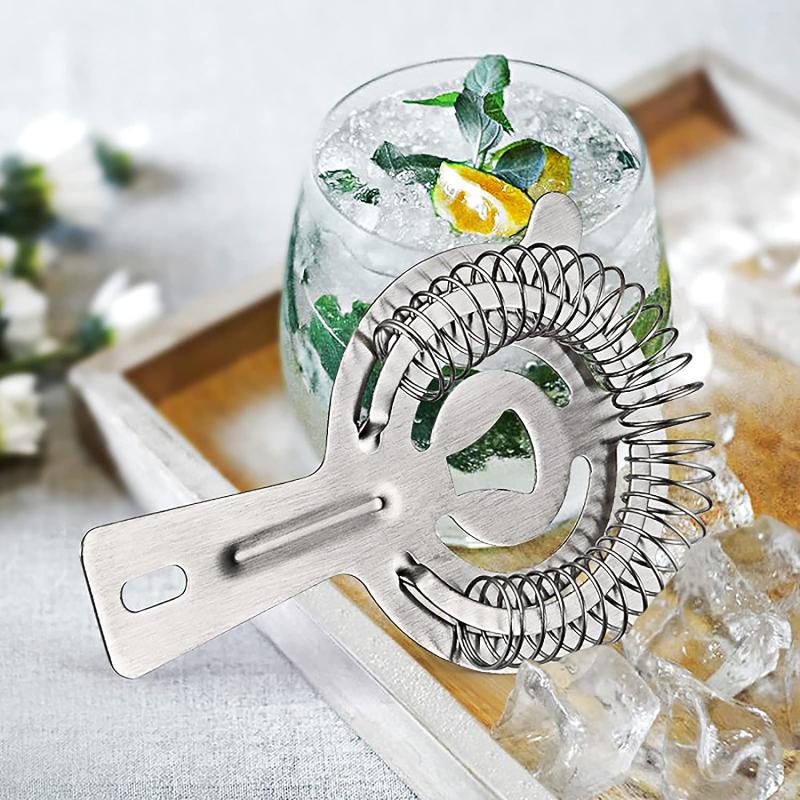 New 4 Color Bar Strainer Sprung Cocktail Strainer Stainless Steel Deluxe Strainer Bar Tools with Spring For Bartenders Filtering