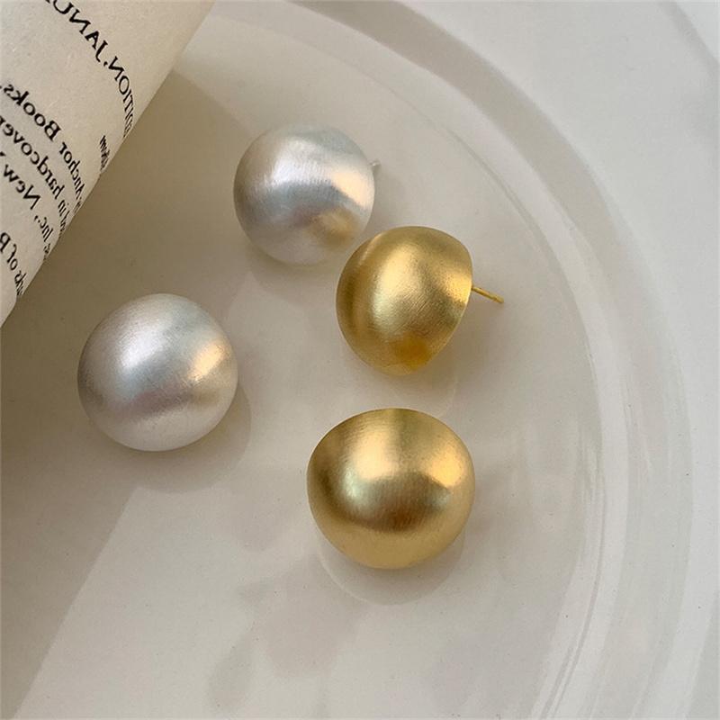 Матовые Позолоченные Матовые Сферические Серьги-гвоздики для Женщин Ретро Уникальные Креативные Универсальные Аксессуары brincos