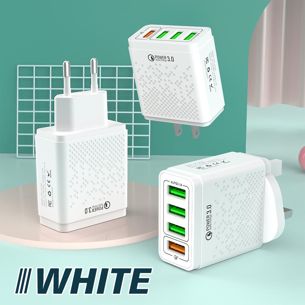 Многопортовое USB-быстрое зарядное устройство с PD и QC3.0 - Высокая мощность, поддерживает вилки США/ЕС/Великобритании