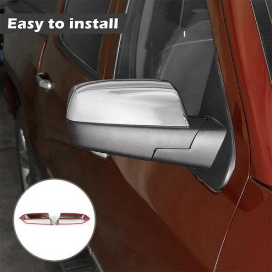 Silver Side Rearview Mirror Cover Trim For Chevy Silverado GMC Sierra 2014~2018
