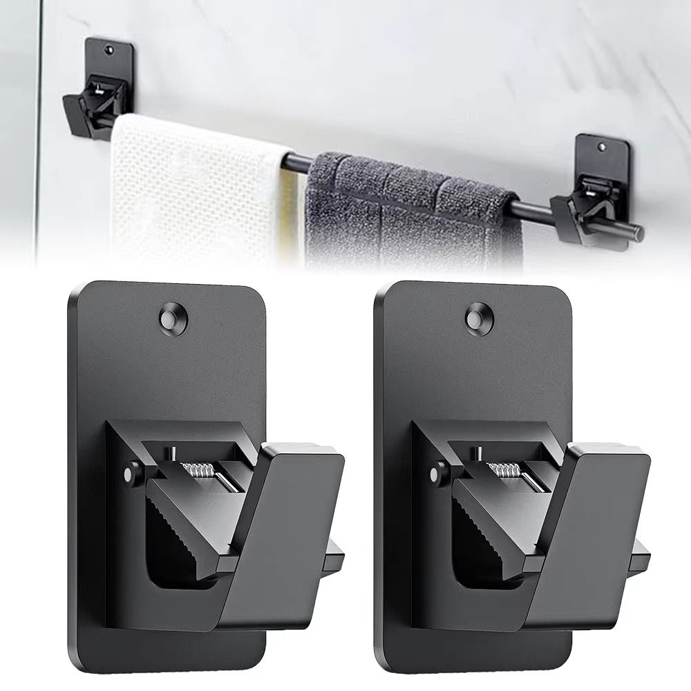 2Pcs Heavy-duty Curtain Hanging Hooks Adjustable Curtain Rod Support Curtain Rod Holders Bedroom
