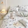 Зимний комплект из четырех предметов из молочного бархата с принтом, комплект из утолщенного и теплого молочного бархата, двухсторонняя бархатная простыня и пододеяльник.