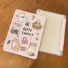 For iPad 2021 9th 10.2 Case Cute Kitty Family Pattern iPad Smart Tri-Fold Case for iPad 2022 10th Air4 Air5 10.9 2018 6th/5th 9.7 with Pencil Holder