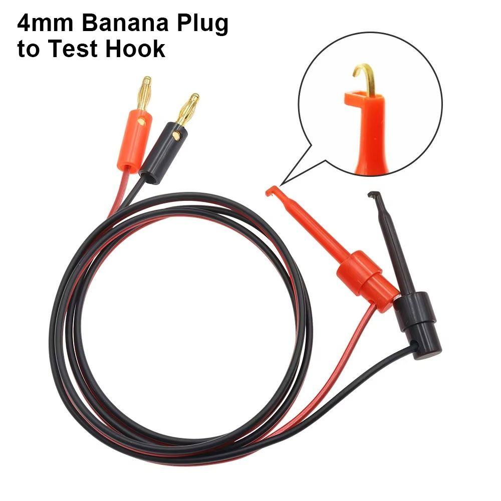 1Pcs Cable Gold Plated Multimeter Test Leads Wire Connector Electric Hook Clip Test Tools