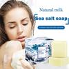100g Sea Salt Soap Cleaner Removal Pimple Pores Acne Treatment Goat Milk Moisturizing Face Wash Soap Base Skin Care