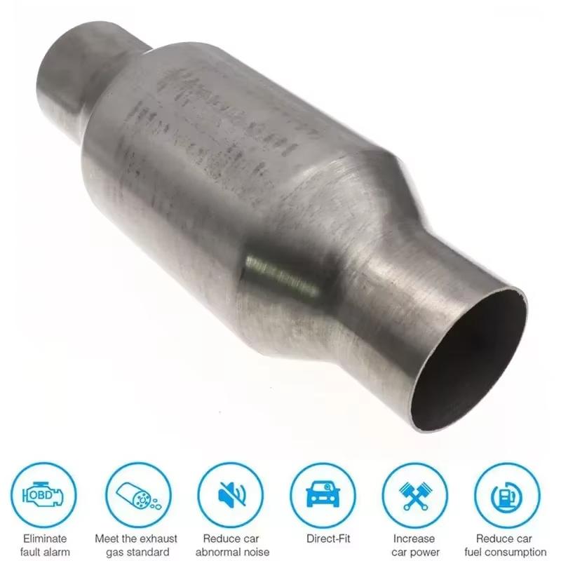 2"/2.25"/2.5"/3" 200-Cell High Flow Stainless Metallic-Core Race Catalytic Converter Catalyst Euro1