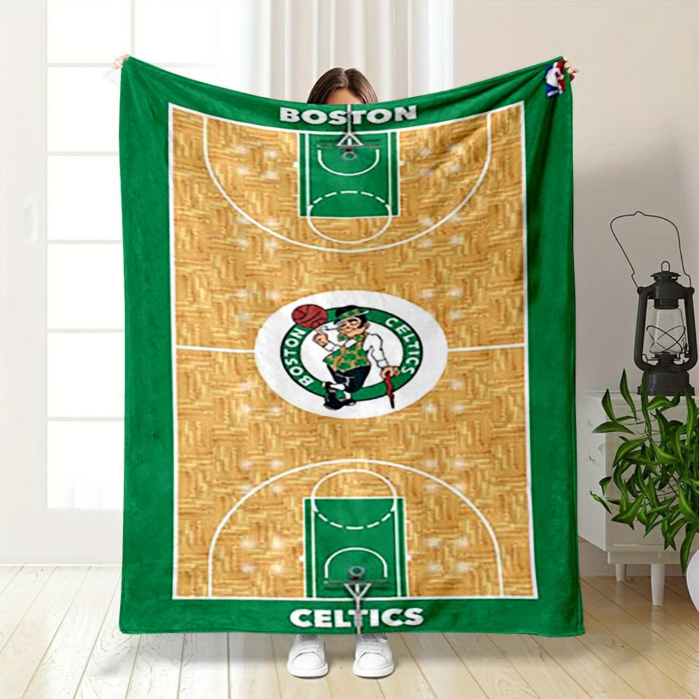 Boston Celtics Basketball Court Design Blanket Flannel blanket for bedroom, living room, sofa, and nap sofas.