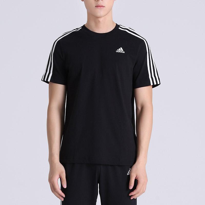 adidas Футболки Мужские Черные С Круглым Вырезом Умеренный Прямой Крой S98717