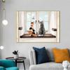 Window Cats Cartoon Painting Canvas Print Modern Wall Animal Art Poster Warm Picture for Lovers Living Room Home Decor Cuadros