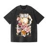 Футболка One Piece Луффи Гир 5 Винтажная Стирка Японский Дизайн Высококачественная Уличная Одежда Мужская Одежда 2026 Лето Новая Стирка Футболка