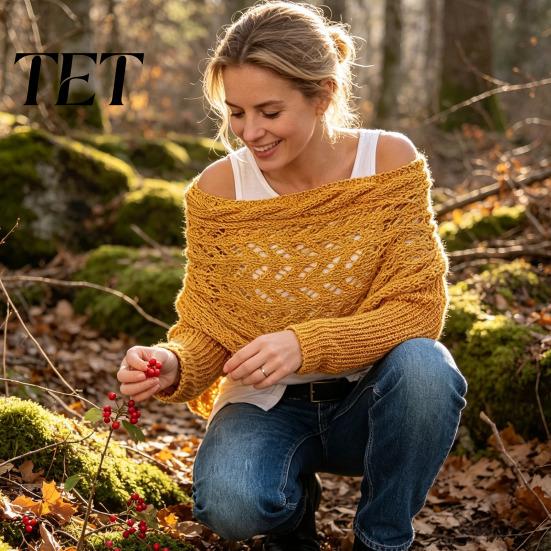 Stylish Layering Piece for Fall Sweater Scarf with Sleeves Women, Knitted Cable Wrap Shawl, Elegant Streetwear Shawl Coat Shrugs Autumn Winter Double