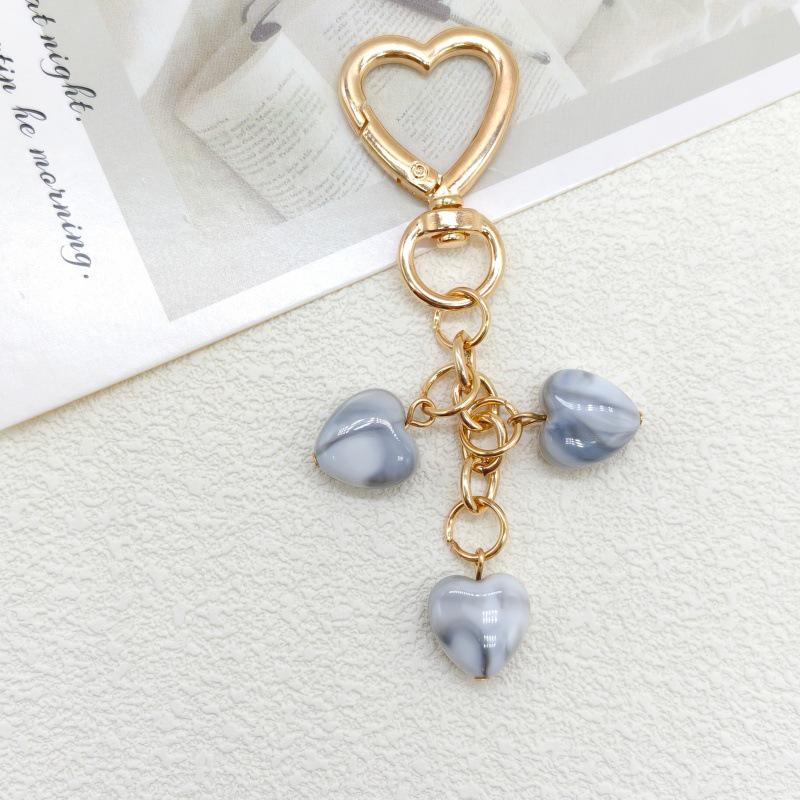 Корейская мода Брелок в форме сердца и ремешок для чехла телефона с подвеской из бусин