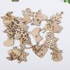 100Pcs/Set Christmas Decorations Environmental Protection Natural Retro Color Cartoon Wood Chips