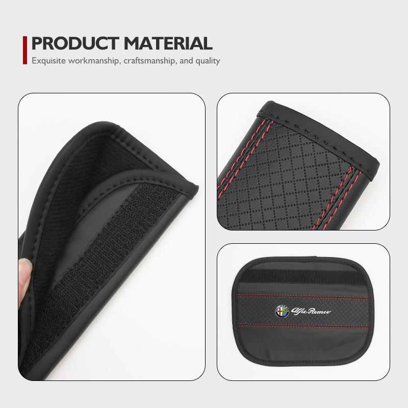 PWBLX1 For Alfa Romeo Car Safety Belt Shoulder Protector Pad Leather Seat Belt Cover Accessories Giulietta GT 159 147 156 Mito Brera