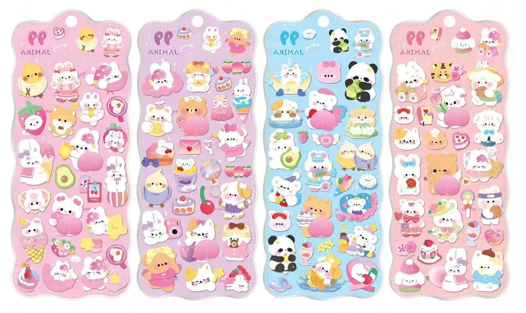 Набор из 4 3D-стикеров «Мягкая Попка» для Планера, Большие Мягкие Стикеры, Стикеры, Стикеры, Стикеры, Количество, Милые,