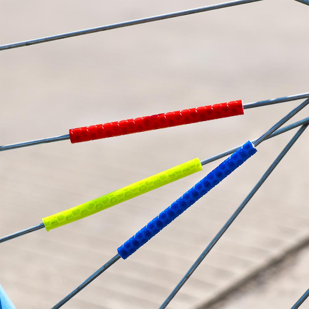 Warning Light Cycling Bike Strip Reflective Tubes Clip On Bicycle Lights Wheel Rim Spoke Reflectors