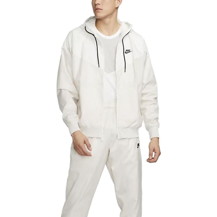 Nike Спортивная куртка Windrunner с капюшоном Light Orewood Brown/Sail/Black Мужская уличная одежда DA0001-104