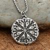 Vintage Nordic Compass Pendant Necklace Stainless Steel Viking Runes Vegvisir Amulet Necklaces for Men Fashion Icelandic Jewelry