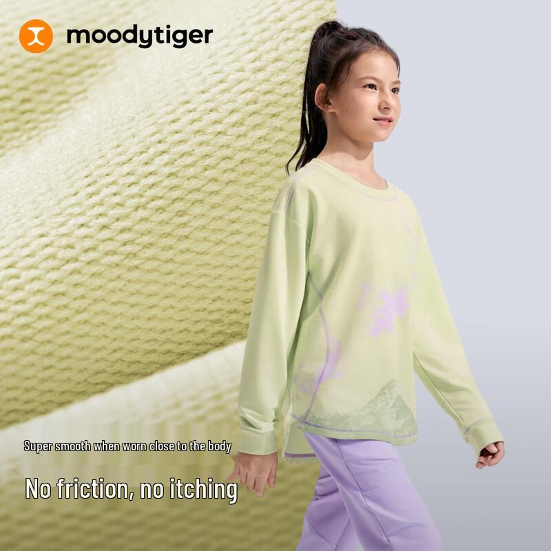 moodytiger Girls' Soft Air-Layer Crewneck Sweatshirt
