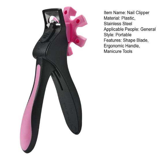 Nail Clippers Adjustable Trimming Positioner Stainless Steel Shape Blade Ergonomic Handle Fake Nail Tip Clipper Cutters Trimmers Scissors