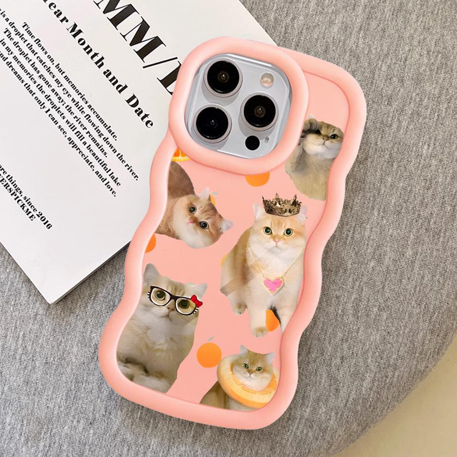 Милый Чехол Кошка для iPhone 13 17 Air 12 8 15 Plus 11 14 XR 16 Pro Max Мягкий Чехол для Телефона