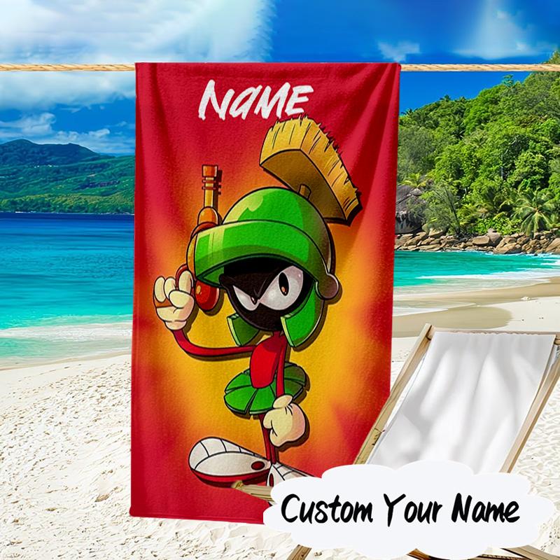 Custom Name Marvin Adventure Microfiber Beach Towel Super Soft & Absorbent for Bath, Beach, Travel Bath Time Accessory, Fan gifts