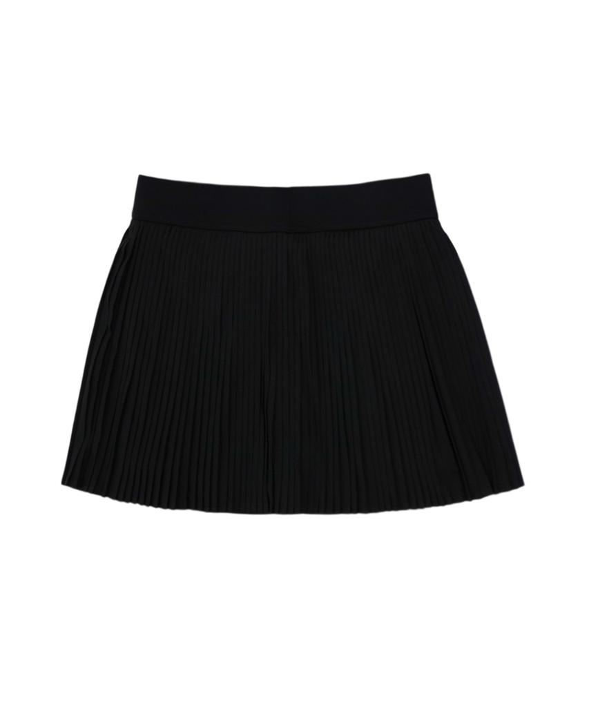 Mongbirdy Golf Blossom Stretch Pleated Skirt Black