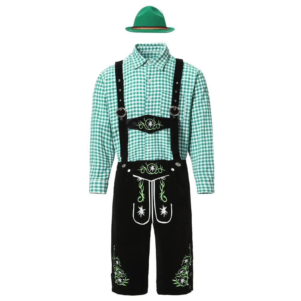 Men Oktoberfest Costume German Oktoberfest Pubs Bartender Outfit Beer Man Costumes Lederhosen Bavarian Octoberfest