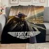 Top Gun Fighter Pilot Helmet Pattern Theme Flannel Blanket Cozy Warm Fleece Blanket For Living Room Air Conditioner Room Party Decor Great Holiday Gif
