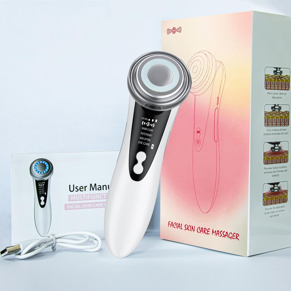 EMS Микротоковый лифтинговый аппарат Вибрация LED Омоложение кожи лица Удаление морщин Антивозрастной прибор для красоты лица
