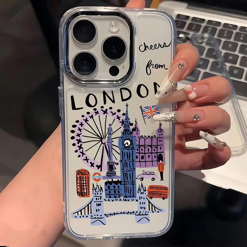 Чехол для телефона 'Travel City' для iPhone 17 Air 16 e 15 14 13 12 11 Pro Max Plus SE 2020 2022 Прозрачный Мягкий Чехол