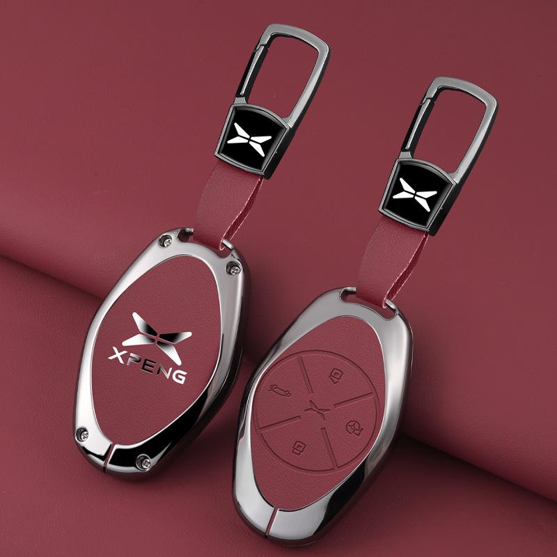XPeng P7/P5/G3/G3i/G9 Key Case with Buckle & Rope - 2022 Model Car Key Shell Modification
