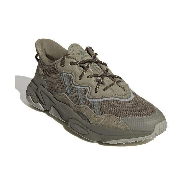 Adidas Originals Ткань Ozweego Спортивный тренд Прочные низкие повседневные кроссовки Унисекс коричневые HP2333