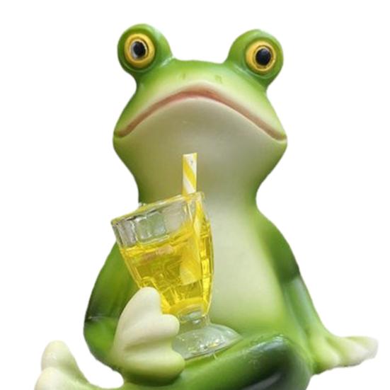 Frog Ornament Resin Decorative Cartoon Animal Hand-Painted Sitting Lying Down Standing Frog