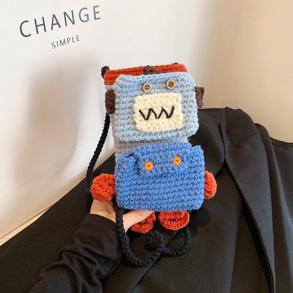 Вязаный крючком кошелек в виде животного ручной работы, Милая сумка, Художественная вязаная сумочка для женщин, Уникальная идея для подарка