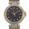 Millennium Watches 12P бриллиантов черный циферблат Нержавеющая сталь/Позолота Кварц Аналоговый дисплей Женские Б/У