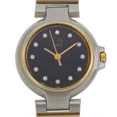 Millennium Watches 12P бриллиантов черный циферблат Нержавеющая сталь/Позолота Кварц Аналоговый дисплей Женские Б/У