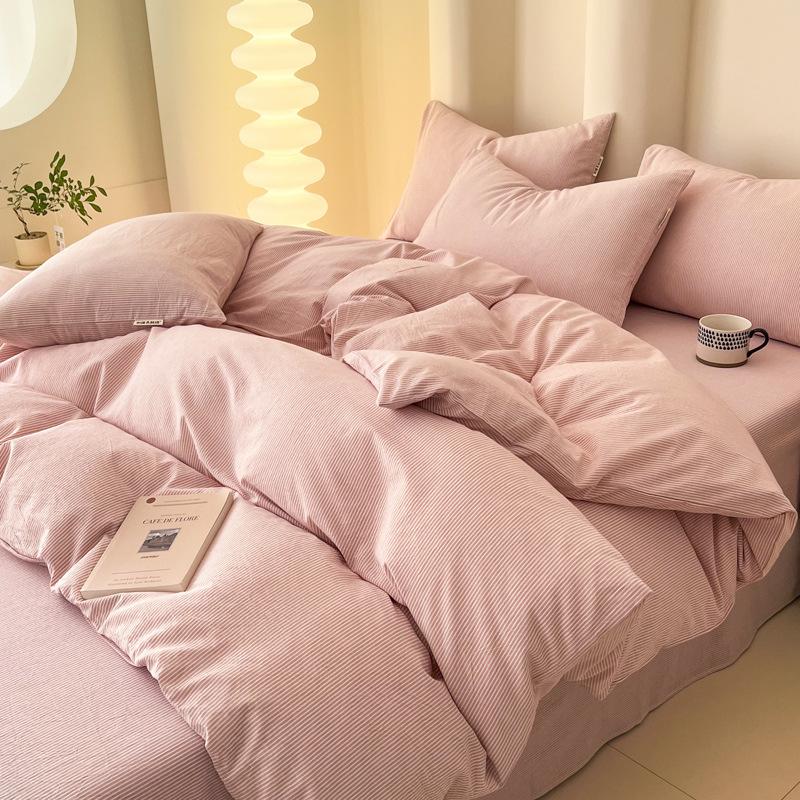 Хлопковая простыня Пододеяльник Спальня Двухъярусная кровать Покрывало из чистого хлопка Простыня Постельный набор Простой стиль