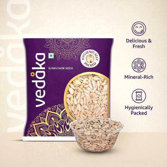 Vedaka Raw Sunflower Seeds | Rich in Magnesium | Hygienically Packed | 1kg