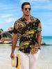 New Men'S Casual Short Sleeve Shirt Day of The Dead Themed Elements Full Print Mexican Festival Style Pattern Holiday Party Commuting Versatile