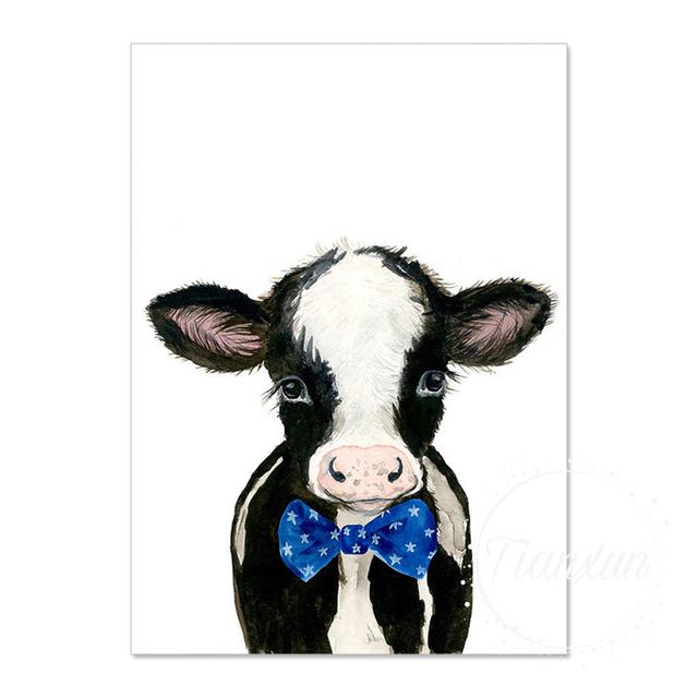 Синий галстук-бабочка, прекрасная картина на холсте с изображением животных, с поттерами и принтами, настенное искусство, картина с тигром для комнаты для мальчиков, декор для стены без рамки