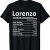 LORENZO Питание Смешной День рождения Персонализированное имя Идея для подарка Футболка