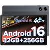 Doogee Планшет Tab G6+ 11 дюймов Android 16, 32 ГБ ОЗУ + 256 ГБ ПЗУ (TF 2 ТБ), 13-мегапиксельная камера, Планшеты со слотом для SIM-карты